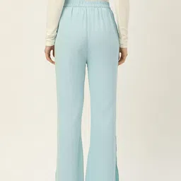 rue collection Women Relaxed Light Blue Viscose Rayon Trousers image 3