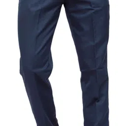 lahsuak Men Regular Fit Dark Blue Polycotton Trousers-picture-38