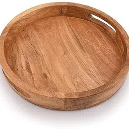 handcrafto Wooden serving Tray In Round Design Tray image 3