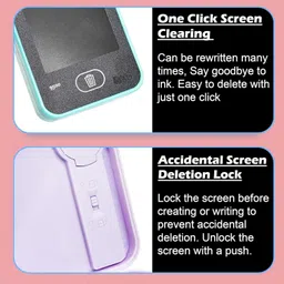 zunbella 2 in 1 Digital LCD Writing Tablet Children Doodle Board with Pencil Box for Kids Art Plastic Pencil Box image 4