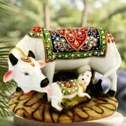 aneeket enterprises printed cow Decorative Showpiece - 11 cm image 4