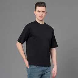 red tape Men Solid Round Neck Polycotton Black T-Shirt image 2