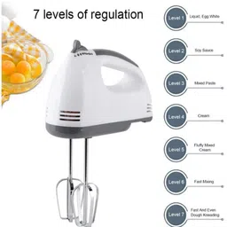 acuworld 180 W White 7Speed Egg Beater for Cake Making and Whipping Cream With Spatula Brush Hand Blender image 2