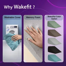 wakefit Memory Foam Orthopaedic Pillow Pack of 1 Solid Wedge, image 3