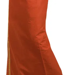 Prakasam Cotton Premium Quality Flexi Size Welcro Pocket ( sticker Dhoti) Gold Jari Border Cotton Dark Kavi Solid Men Dhoti-picture-13