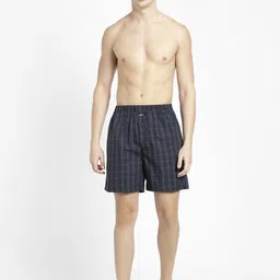 jockey Pack of 2 Checkered Men Blue Boxer Shorts image 4