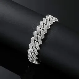 zebisco Metal, Silver, Crystal, Sterling Silver, Alloy, Stainless Steel Silver Bracelet-picture-20