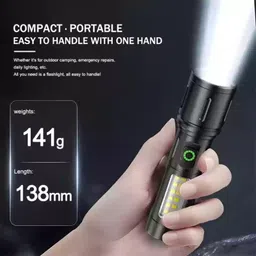 dazzel flex 370 (ZOOMABLE METAL)5 Modes Flashlight, Super Bright Cree T6 LED Light Torch image 2