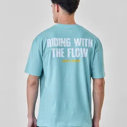 snitch Men Typography Round Neck Pure Cotton Light Blue T-Shirt image 3