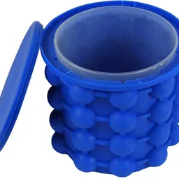 planetone Ice Cube Maker Bucket Space Saving Silicone 2 in 1 Mould Container Blue Silicone Ice Ball Tray-picture-11