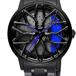 realbuff NAYABE Spinner Watch | Rotating Gyro Watch | Blue & Black Analog Watch Analog Watch - For Men Spinning car wheel rotating gyro blue & balck watch-picture-32