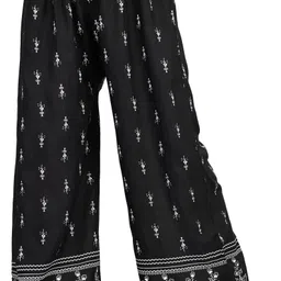 bitcoin Women Flared Black Viscose Rayon Trousers-picture-19