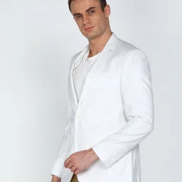 park avenue Men Solid Single Breasted Casual Blazer image 3