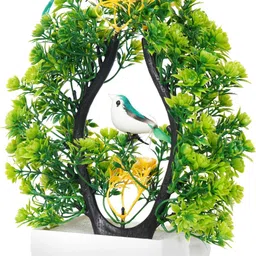 poka Artificial Plants With Bird For Home, Room decoration, Bedroom, House & wedding Bonsai Wild Artificial Plant with Pot image 2