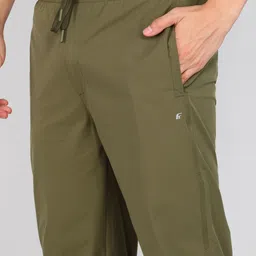 fort collins Men Solid Green Track Pants image 5