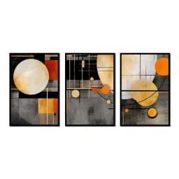 wens Geometric Multicolour Canvas & MDF (Set of 3) Framed Art Panels image 3