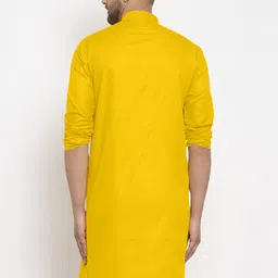 jenjee Men Solid Cotton Blend Straight Kurta image 2