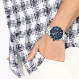 titan Octane Blue Dial Chronograph Stainless Steel Strap Analog Watch - For Men NT90103KM02 image 2