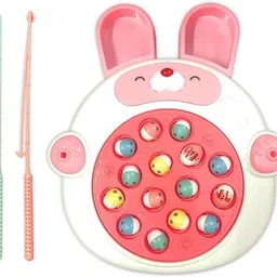 joyhub Rabbit Face Rotating Fish Pond Musical Fishing Game Toy image 4