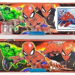 might Made in India geometry Box School office Spider-Man Art Plastic Pencil Box image 3