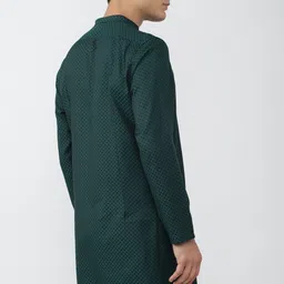 peter england Men Printed Cotton Blend Straight Kurta image 3