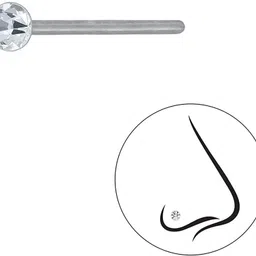 Via Mazzini Crystal Sterling Silver Nose Stud image 3