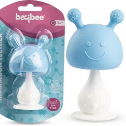 baybee Mushroom Silicone Teether for Baby BPA Free Food Grade Silicone Teether for Baby Teether-picture-10
