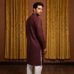 excent Men Cotton Blend Kurta Pyjama Set image 3