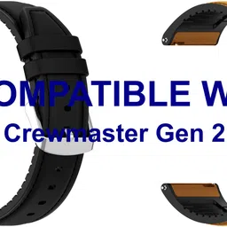 ACM WSM33U22BKGL1059 Pack of 2 Watch Strap Leather Silicone 22mm for Fossil Q Crewmaster Gen 2 Smartwatch (Black/Gold) Smart Watch Strap-picture-44