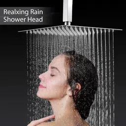 adivta Mirror Stainless Steel Square Shower 6X6+12 Inch Ceiling Arm Fixed Mount-picture-21