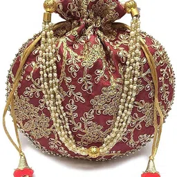 vinod handicrafts Women Maroon Potli-picture-34
