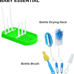 dakos Baby Bottle Drying Rack with Bottle Cleaning Brushes, Bottles Drying Rack Stand image 2