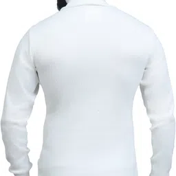 pachirisu Men Solid High Neck Black, White Sweater image 2