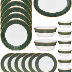 cello Pack of 27 Opalware Glass Dinner Set of 27pcs Dinner Set image 2