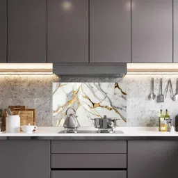 delizpar Foils Decorative Grey, Gold Wallpaper image 4