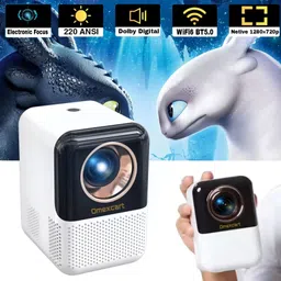 Omexcart 4K Decoding Android Wifi6 BT 5.1 Electronic Focus 6D Keystone Dolby Short Throw (3800 lm / 1 Speaker / Wireless / Remote Controller) Portable Projector-picture-44
