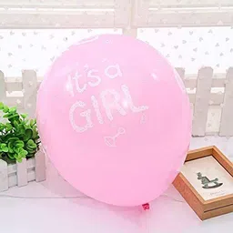hemito Printed Premium Metallic Latex Printed Its a Girl Balloons (Pack of 50) Pink Balloons for Decoration Balloon image 4