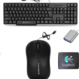 ZEBRONICS K20 Keyboard, Comfort Mouse, MousePad, ,C-OTG (Set of 4) Combo Set-picture-12