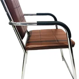 p p chair Visitor Chair home/office with arm Rest with Steel Frame and Cushioned seat Back Leatherette Office Arm Chair image 3