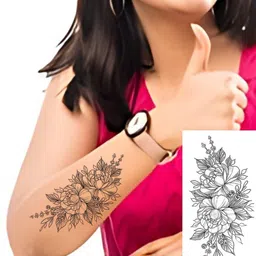 buzzhub Arrow Compaas Flower Temporary Tattoo For Waterproof Tattoo For Boys And Girls-picture-16