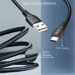 Portronics USB Type C Cable 3 A 1 m A 2.0 Male ,IF Certified, Supports Fast Charging image 2