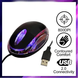 NKL Stylish USB Wired Gaming Mouse With Lights for Computer 35 Wired Ambidextrous Optical Gaming Mouse image 2