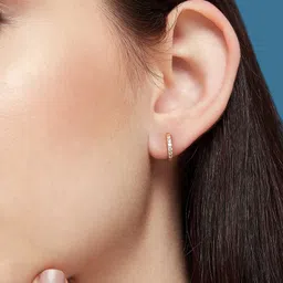 zavya Classic Rose Gold Plated Women Earrings | With Certificate of Authenticity Cubic Zirconia Sterling Silver Hoop Earring-picture-15
