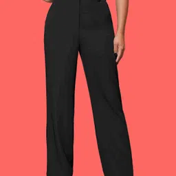 kisura Women Regular Fit Black Lycra Blend Trousers-picture-15