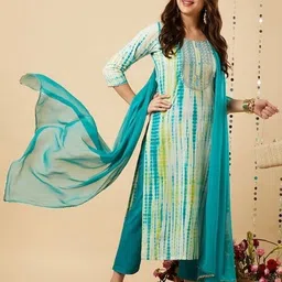 shree hari sant collection Women Viscose Rayon Kurti Pant Attached Dupatta Set image 5