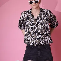 honky tonky Women Regular Fit Printed Lapel Collar Casual Shirt-picture-16