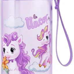 inox Kids Sipper Bottle – Plastic with Straw for School & Travel (purple)” 500 ml Water Bottle image 1