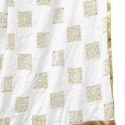 aardiva Chiffon Solid, Printed White Women Dupatta image 4