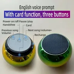 GUGGU AS_918S_M3 PLUS ROUND SMALL STEEL BODY BLUETOOTH SPEAKER WITH STEREO SOUND 48 W Bluetooth Speaker-picture-18