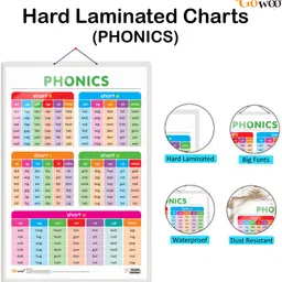 go woo PHONICS-1 Educational chart with Big font and Dust resistant Lamination image 2